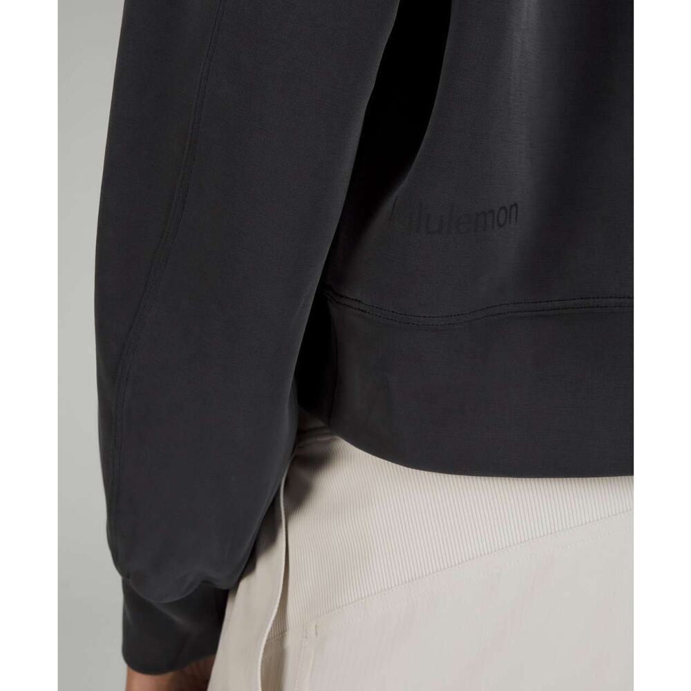 Lululemon Softstreme Perfectly Oversized Cropped Crew Sweatshirt Black Size 8 - Picture 3 of 11